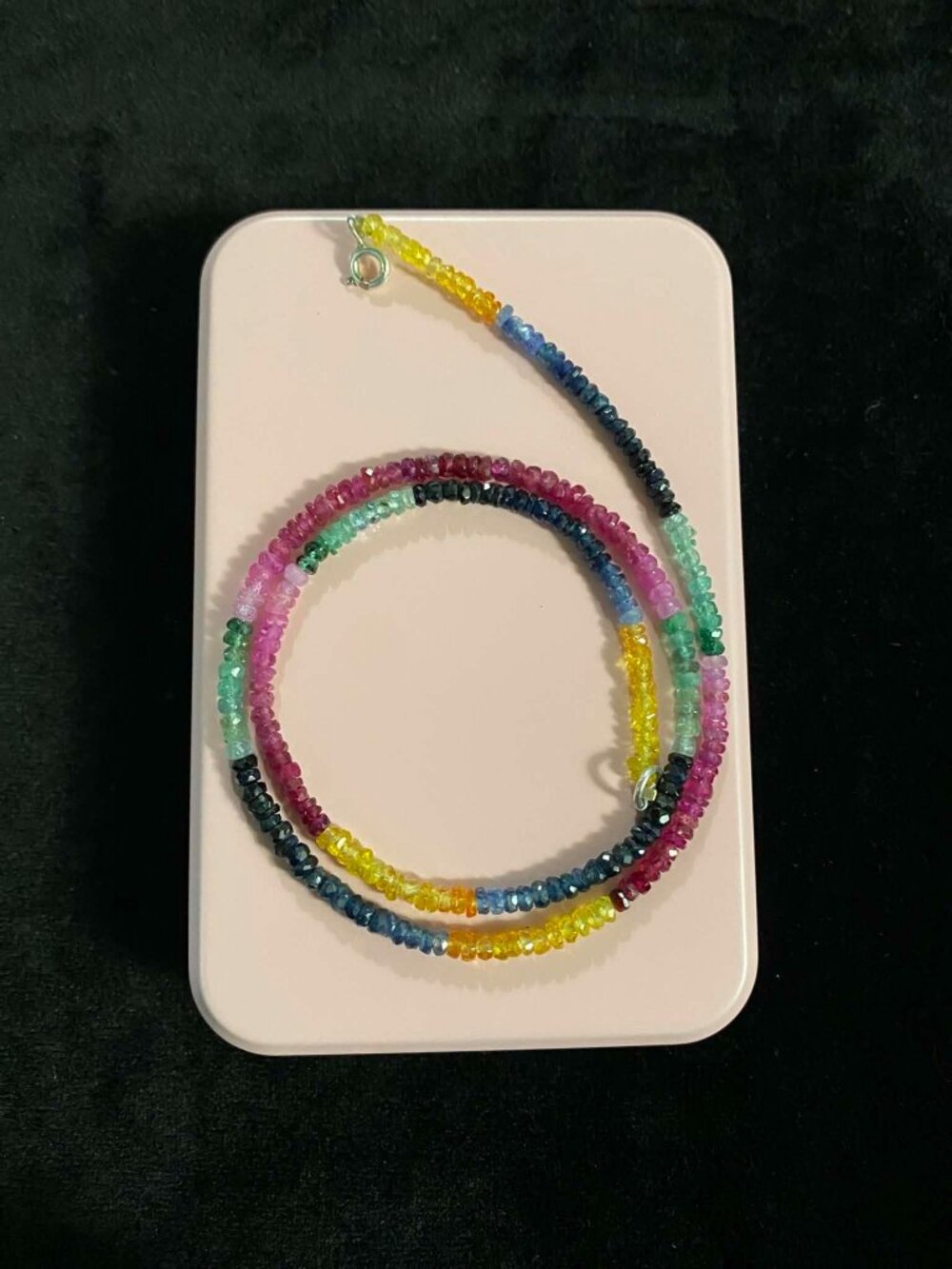 APPRAISED Natural Multi coloured Sapphire & Natural Emerald Fancy bead Necklace